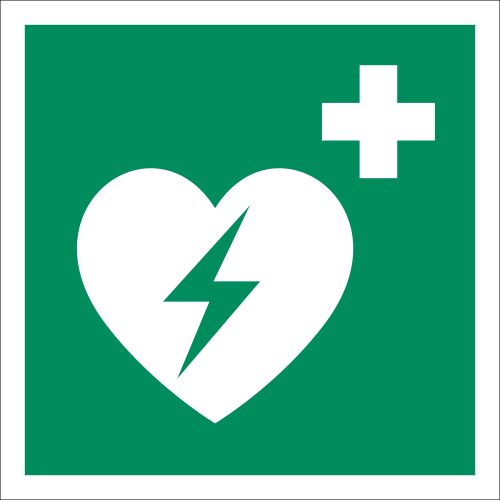 Schild «Defibrillator»