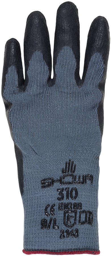 Gants de protection SHOWA 310 BLACK, Gr. 9/L  10 paires Gants de protection SHOWA 310 BLACK, Gr. 9/L  10 paires