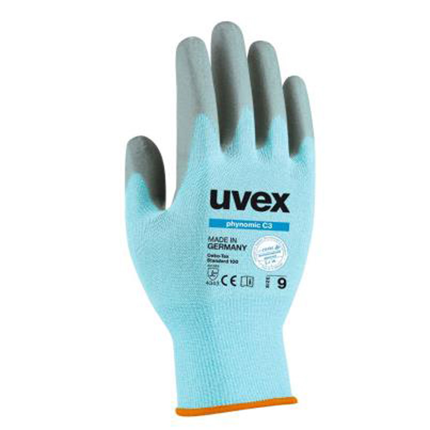 Gants de protection anti-coupure,uvex phynomic C3, bleu ciel EN 388 (4 3 4 3) Gr. 11
