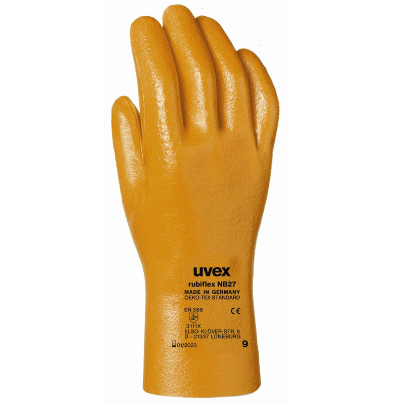Schutzhandschuh uvex rubiflex NB27 orange Gr.10