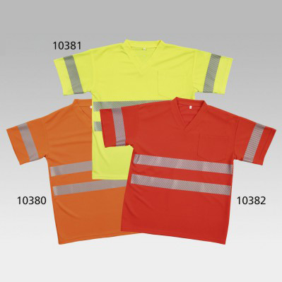 Warnschutz-T-Shirts EN 20471, CE leuchtrot Gr. L