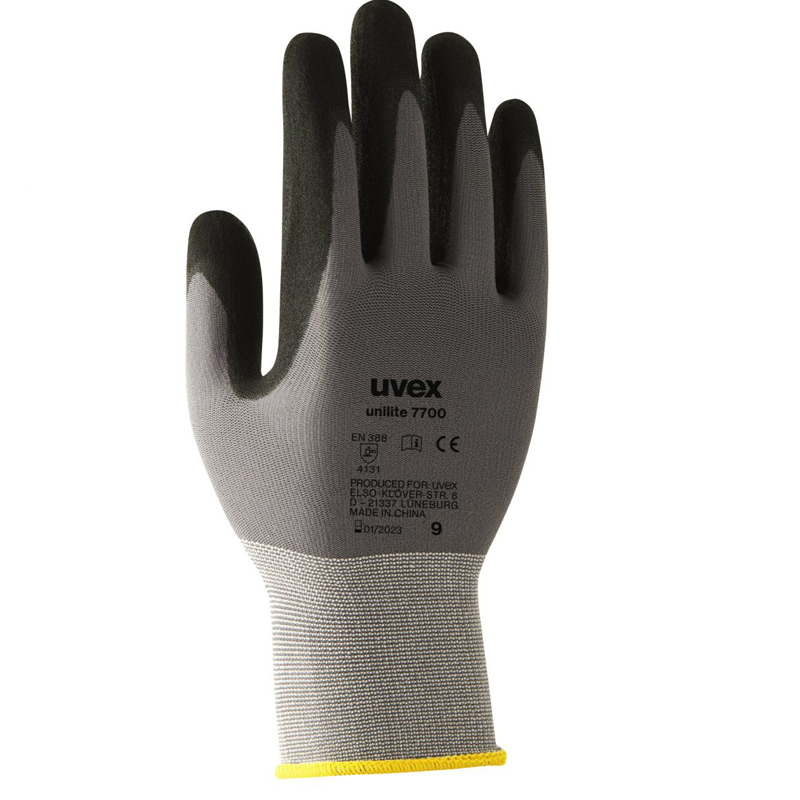 Gant de protection uvex unilite 7700 gris/noir 10 paires Gr.11