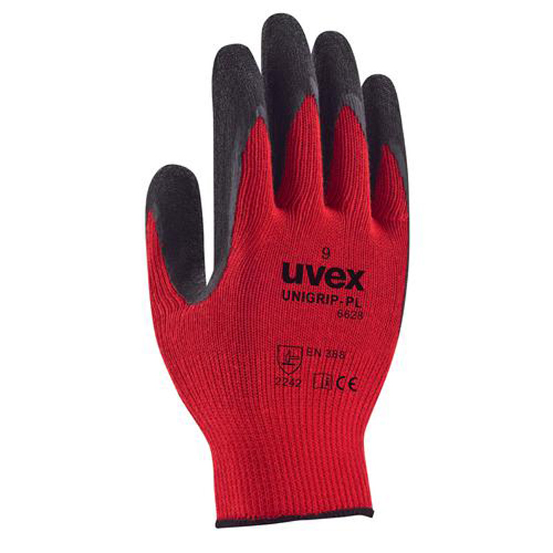 uvex unigrip PL 6628 rouge 10 paire Gr. 8