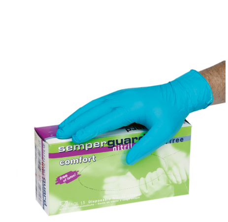 Gants à usage unique SEMPERQUARD NITRIL COMFORT, L 8-9