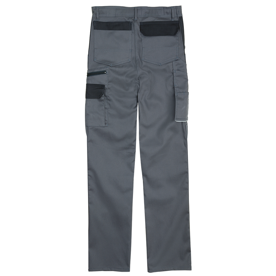 Pantalons professionnels PROGRESSO-STRETCH grise avec poches pour protège-genoux