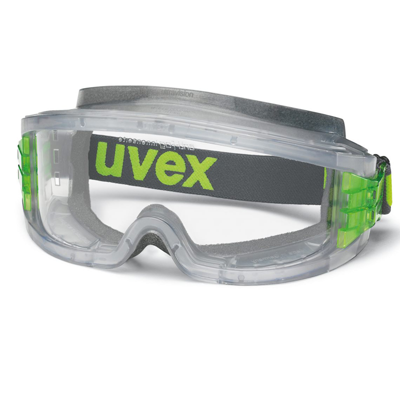Lunettes de vision complète uvex gris ultravision transparent, avec un revêtement de mousse à l'intérieur sans brouillard