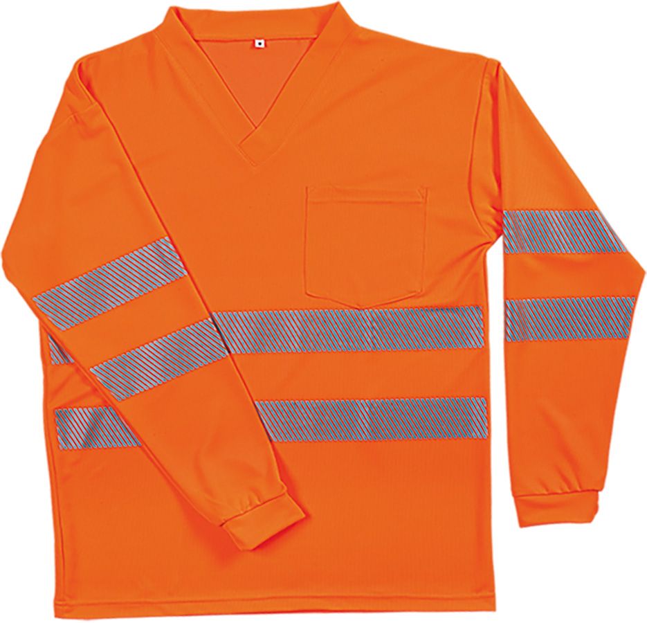 T-shirt de sécurité à manches longues Bioactive Reflex orange fluo