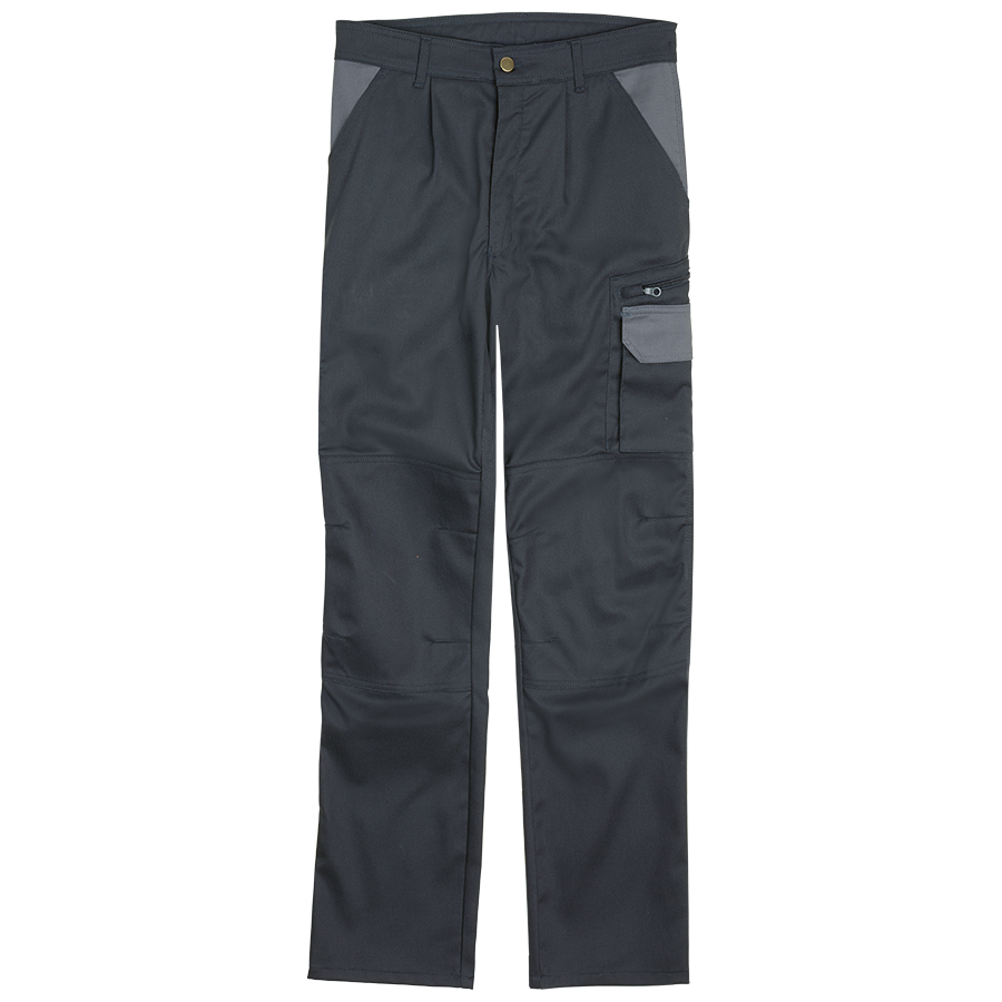 Pantalon professionnel PROGRESSO-STRETCH gris foncé avec poches pour protège-genoux