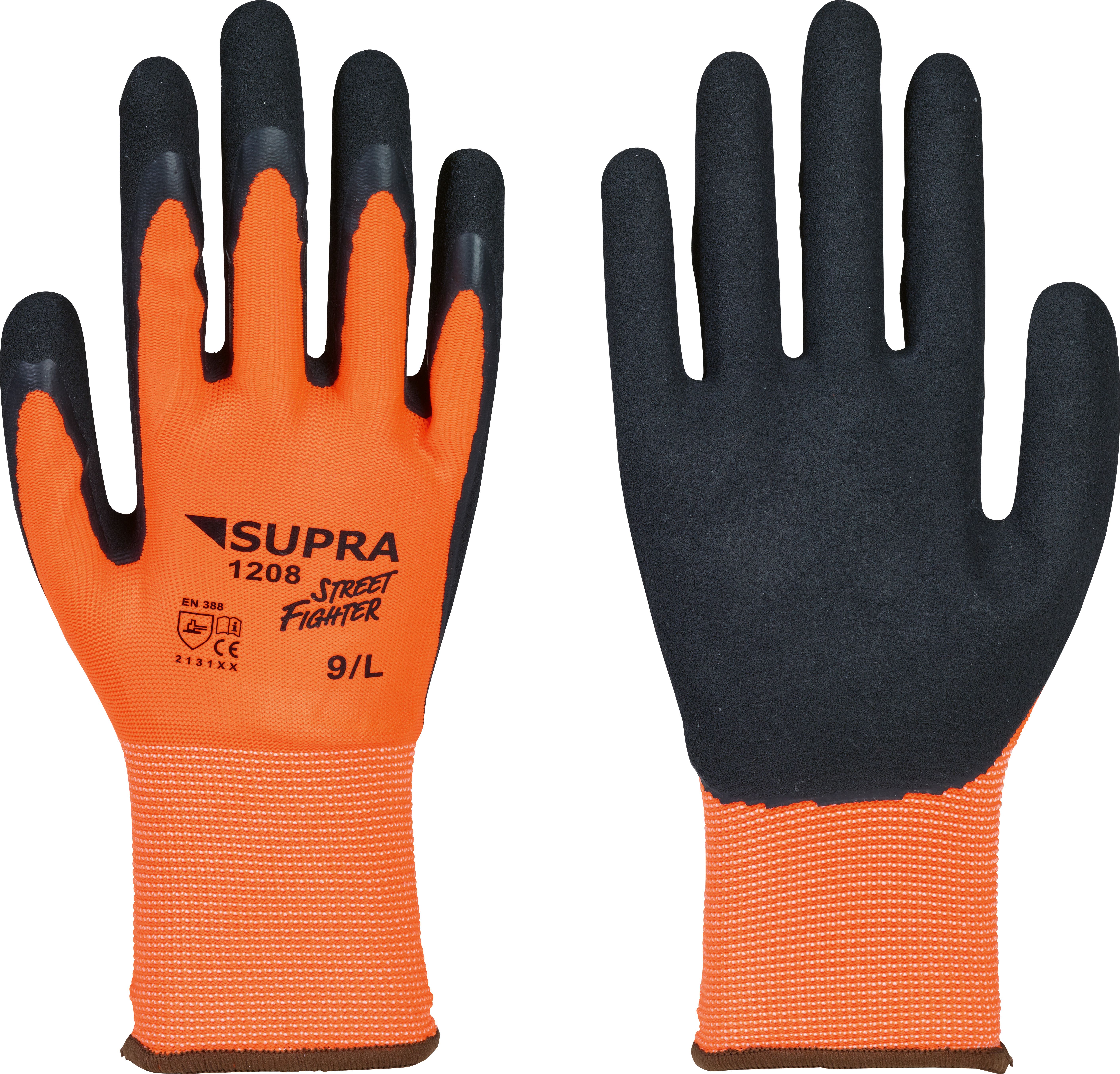 Supra 1208 Street Fighter Gants en tricot fine orange fluo