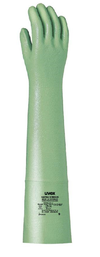 Chemikalienschutzhandschuh uvex rubiflex S NB60S grün Gr.10 Pack à 10 Paar