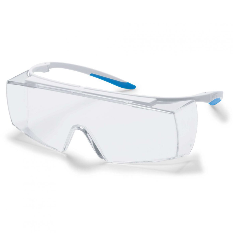 Lunettes à branches uvex super f OTG CR autoclavable blanc, bleu clair