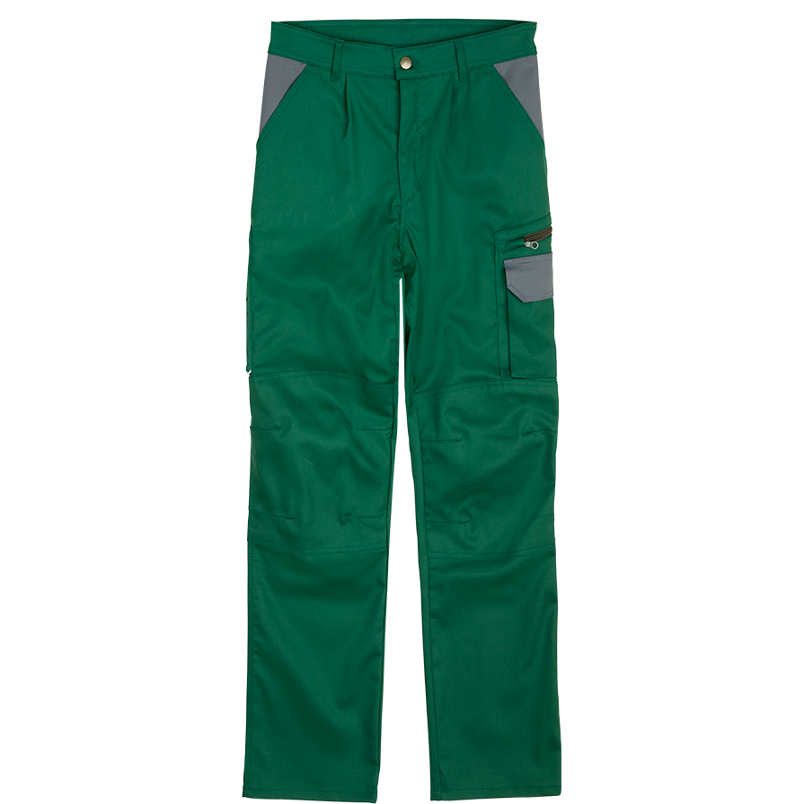 Pantalon professionnel PROGRESSO-STRETCH vert avec poches pour protège-genoux