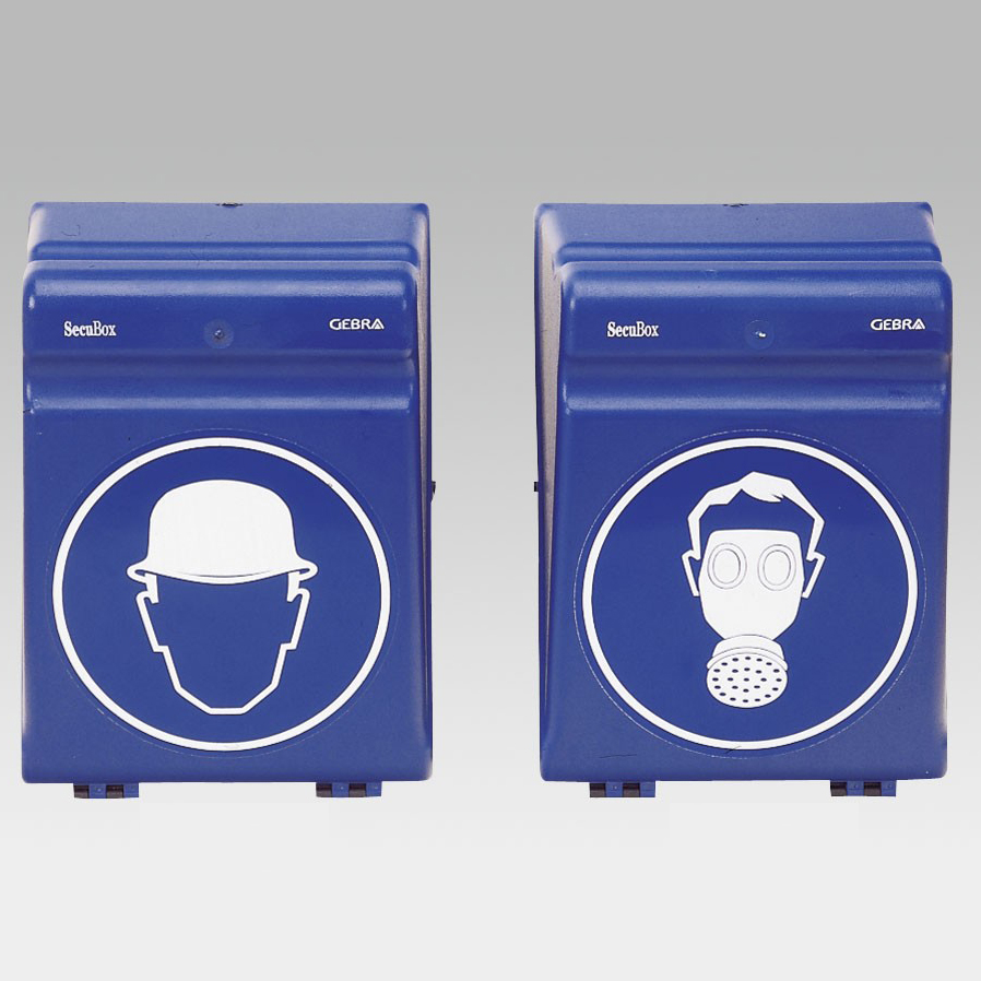 SecuBox Maxi blau Schutzhelme  + 1 beigelegte Selbstklebeetiketten nach Wahl