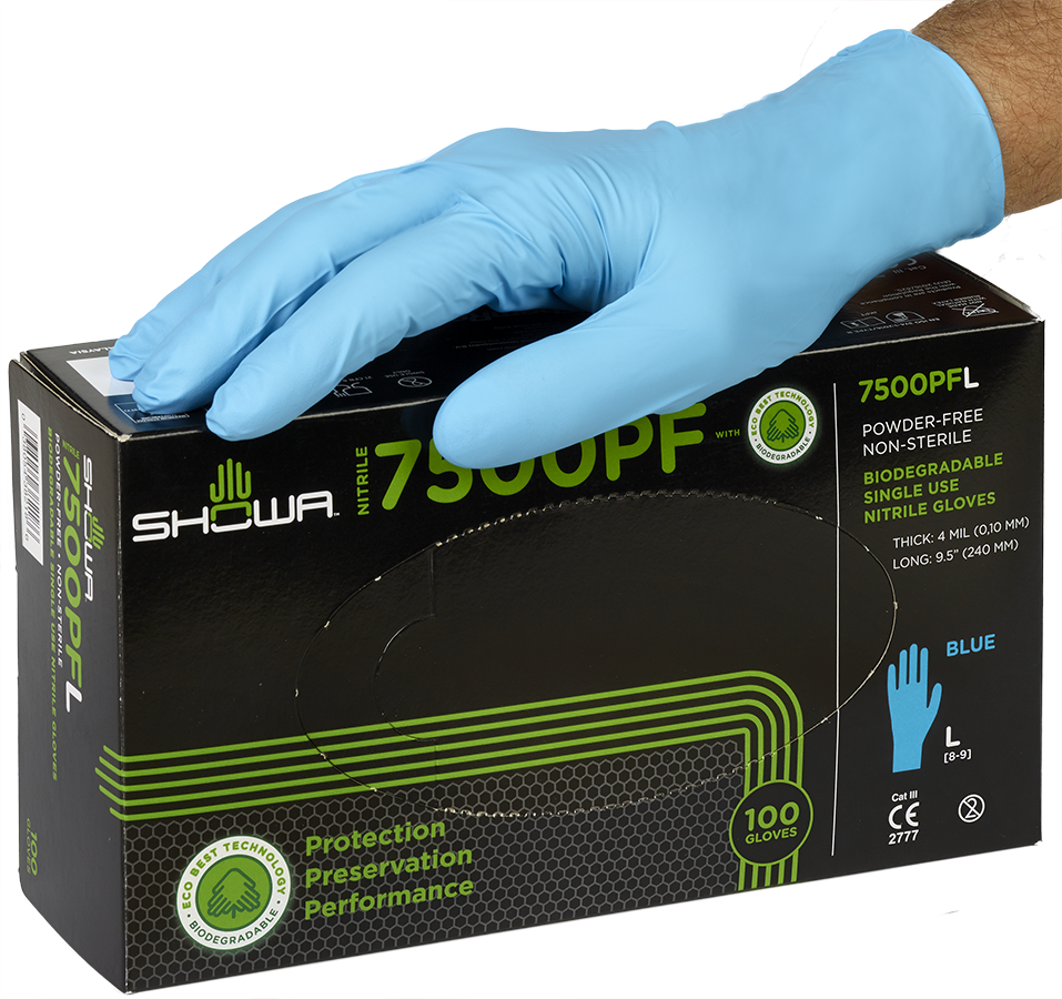 Showa 7500PF Gant nitrile à usage unique Showa 7500PF Gant nitrile à usage unique