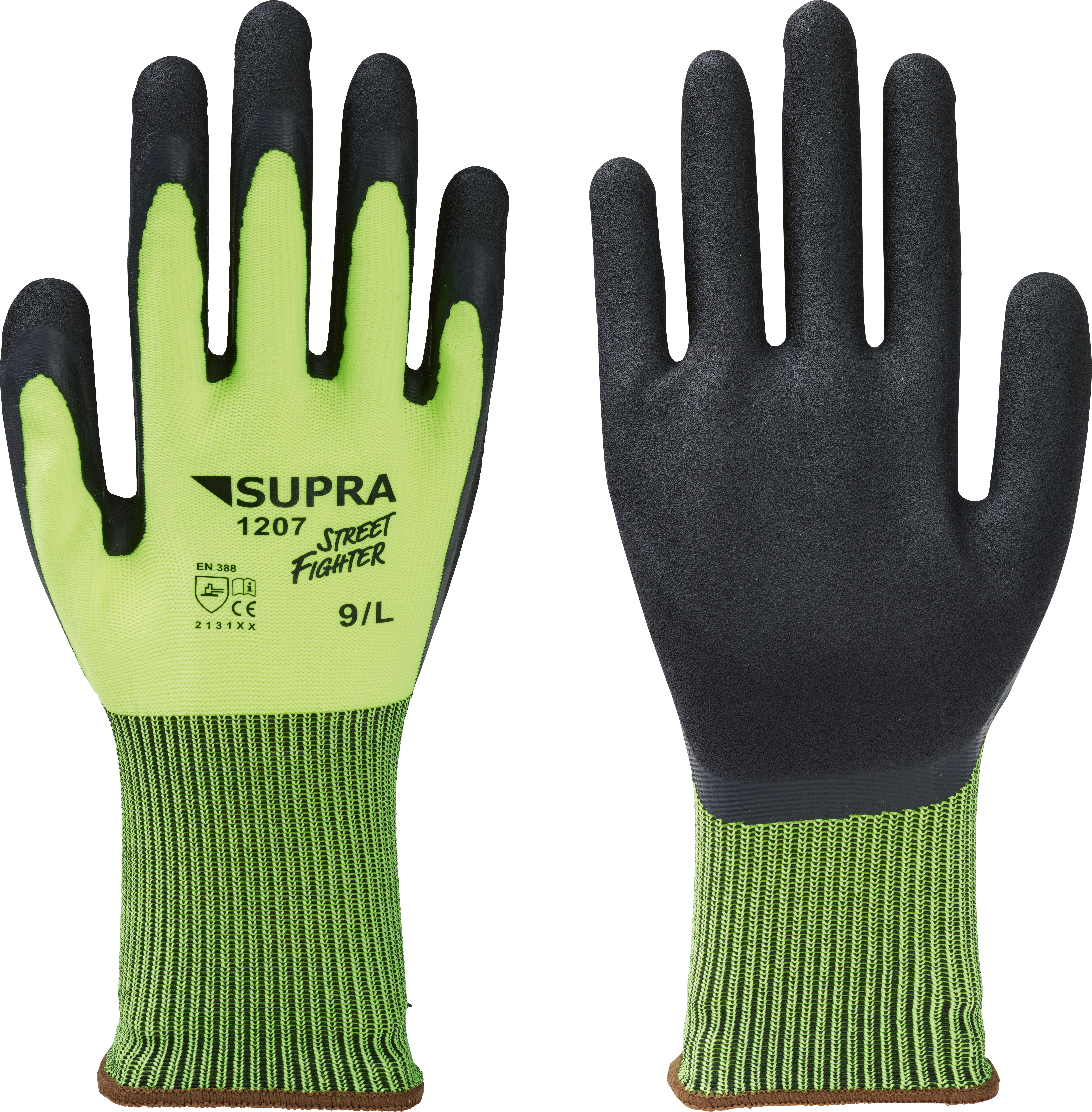 Supra 1207 Street Fighter Gants en maille fine jaune fluo  Supra 1207 Street Fighter Gants en maille fine jaune fluo