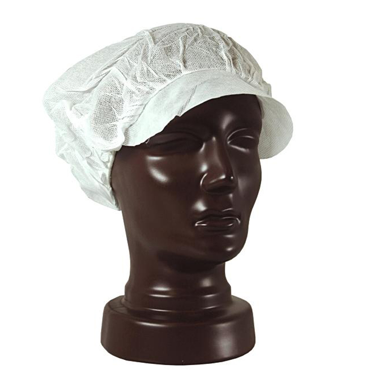 Bonnet en non-tissé doux Bobby blanc 100 pcs