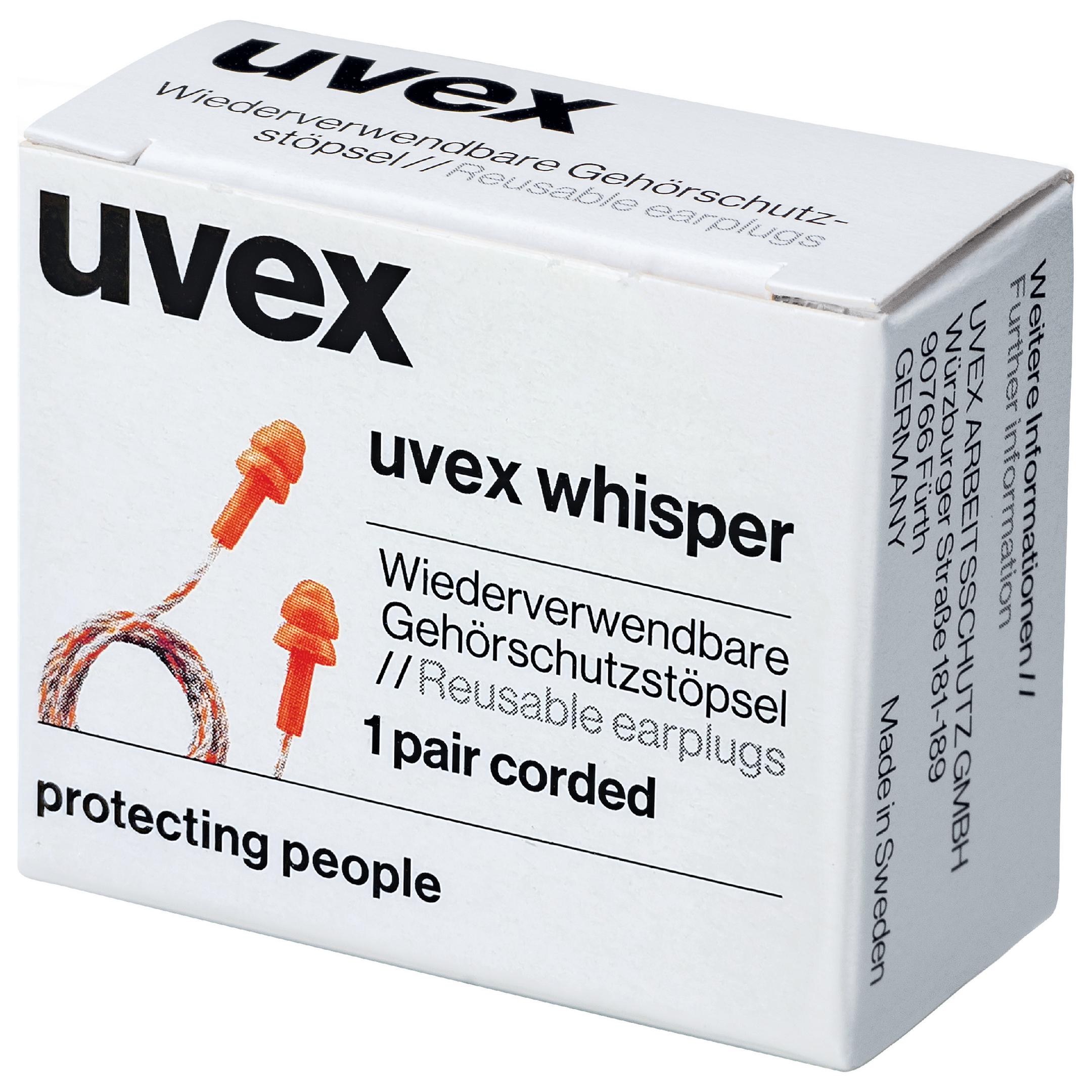 Uvex Whisper Gehörschutzstöpsel Mehrweg mit Kordel SNR 23