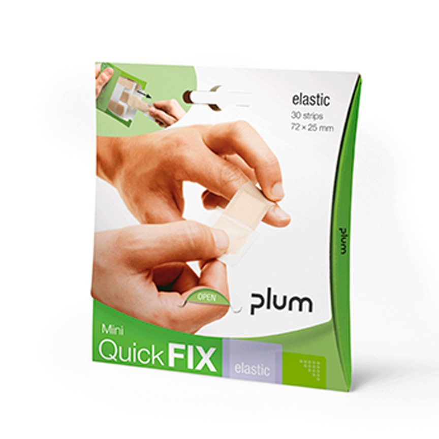 QuickFix Mini Etui compact et pratique contenant 30 pansements élastiques.