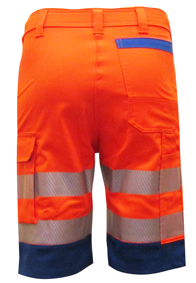 Shorts de sécurité orange vif/bleue SICURELAST REFLEX Gr.46