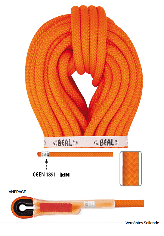 Semi-statique corde BEAL RESCUE Ø 10,4 mm.EN 1891 type A 200m.