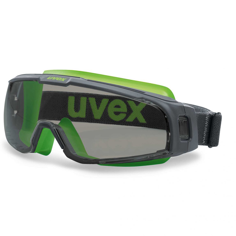 Lunettes de protection panoramiques uvex u-sonic gris, lime protection solaire Lunettes de protection panoramiques uvex u-sonic gris, lime protection solaire