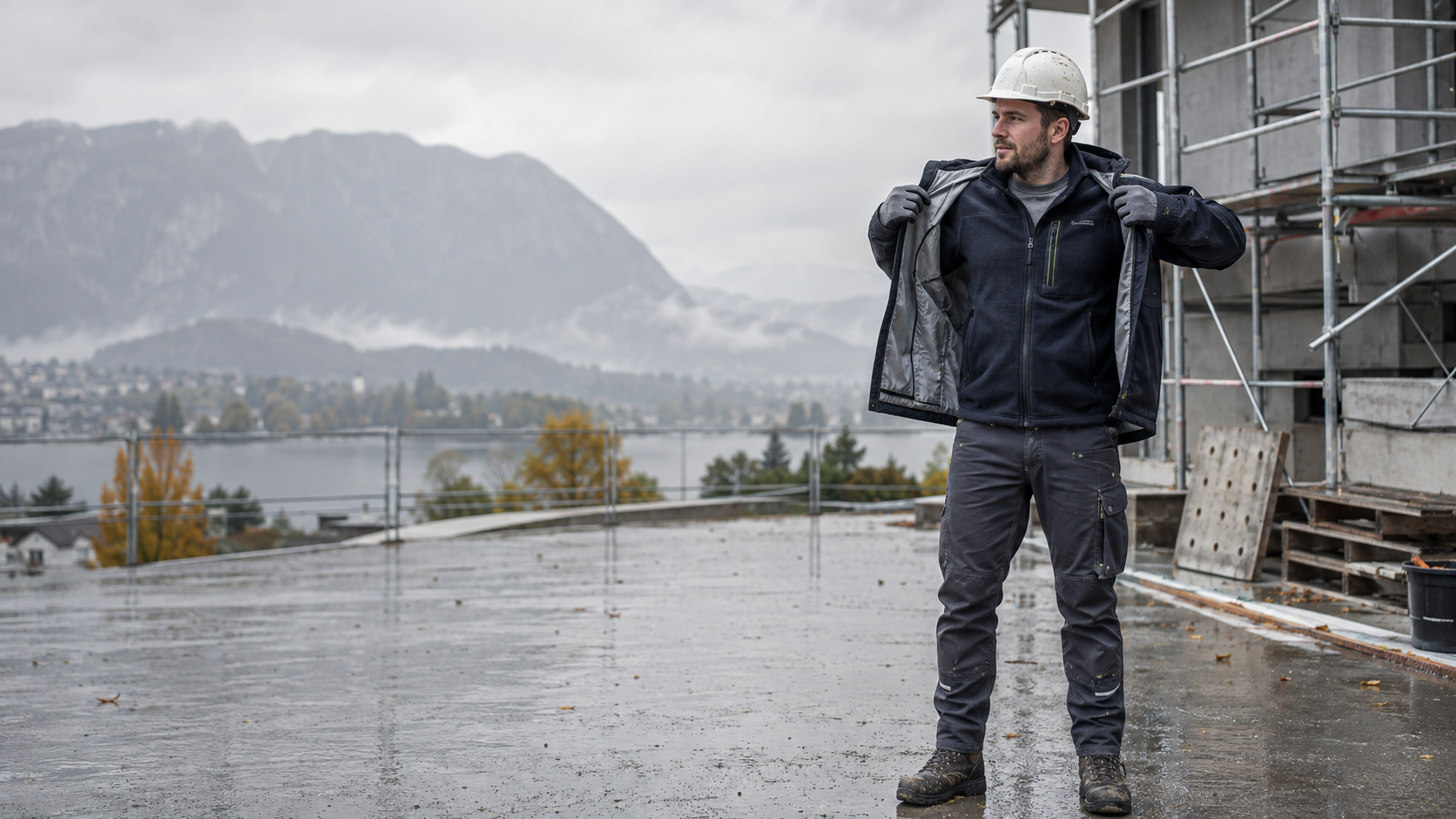 Schichtprinzip bei Arbeitskleidung auf der Baustelle