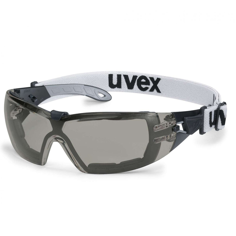 lunettes de temple uvex pheos s guard, noir, gris, avec monture et serre-tête supplémentaires lunettes de temple uvex pheos s guard, noir, gris, avec monture et serre-tête supplémentaires